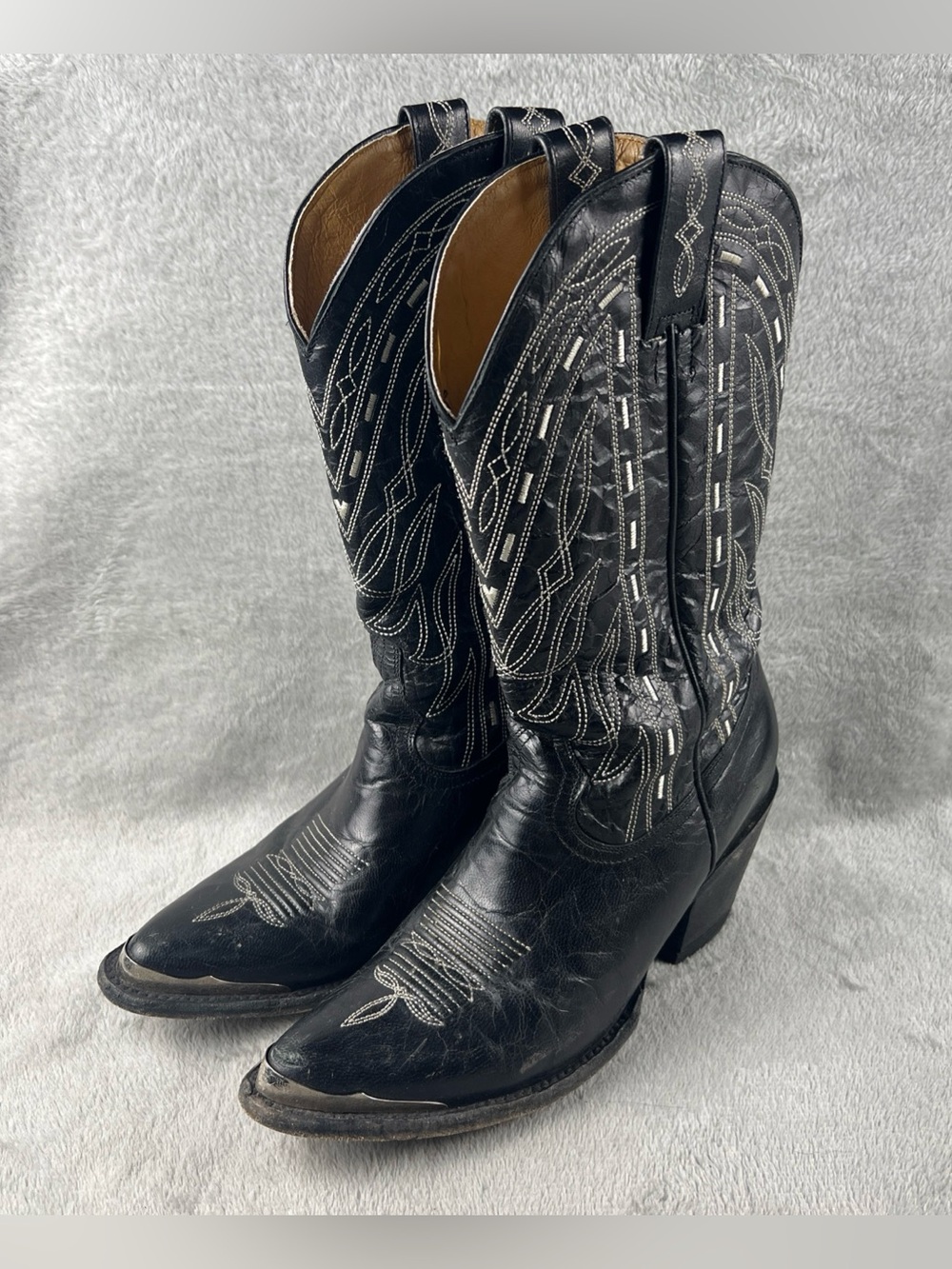 Idyllwind Retro Rock Goat Leather Western Boots Womens Size 7.5 Black Cowboy